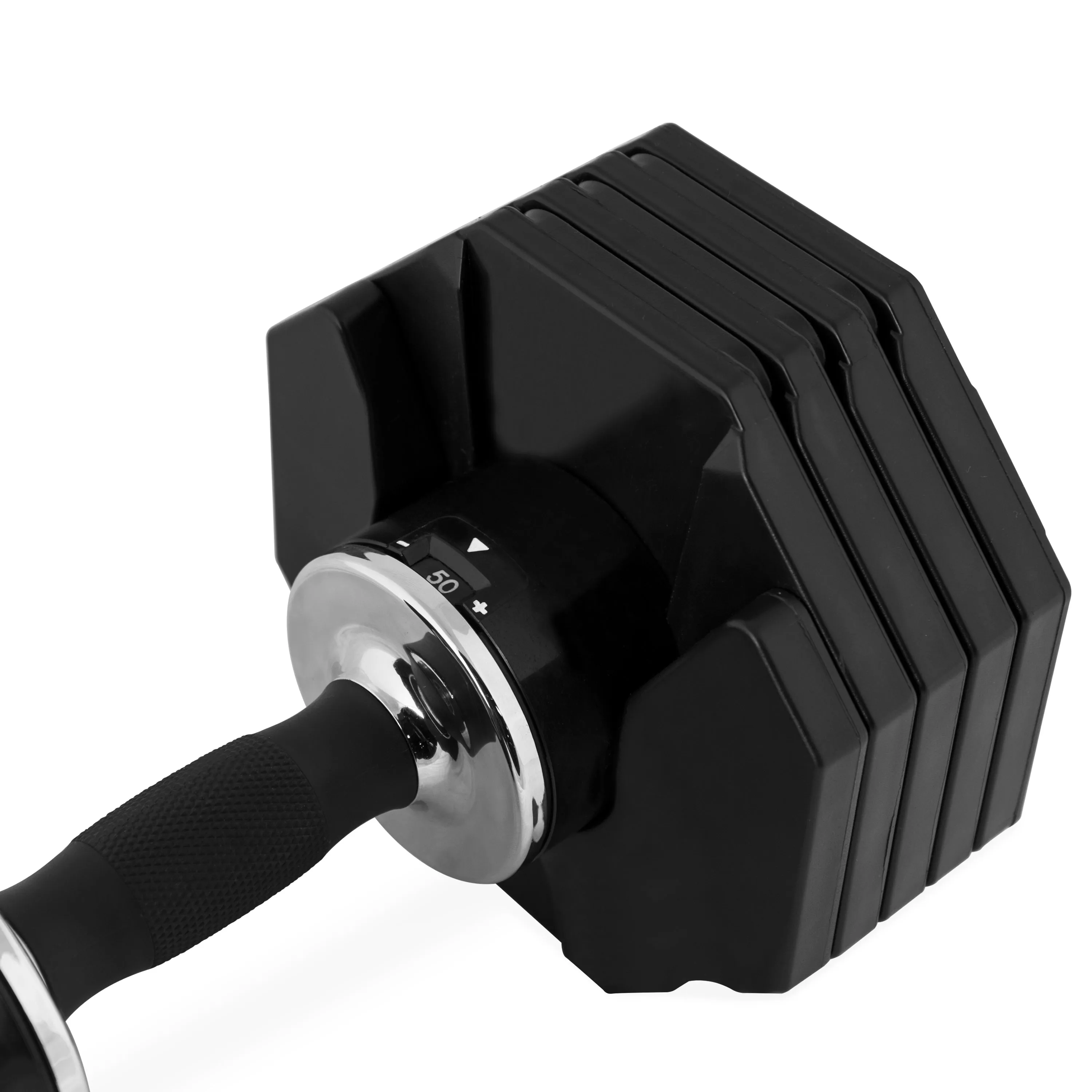 Adjustable Dumbbell, Quick Select 5-50 Pounds, Single