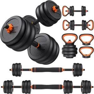 Adjustable Dumbbells, 20/30/40/45/70/90lbs Free Weight Set W/ Connector, 5 in1 Dumbbells Set