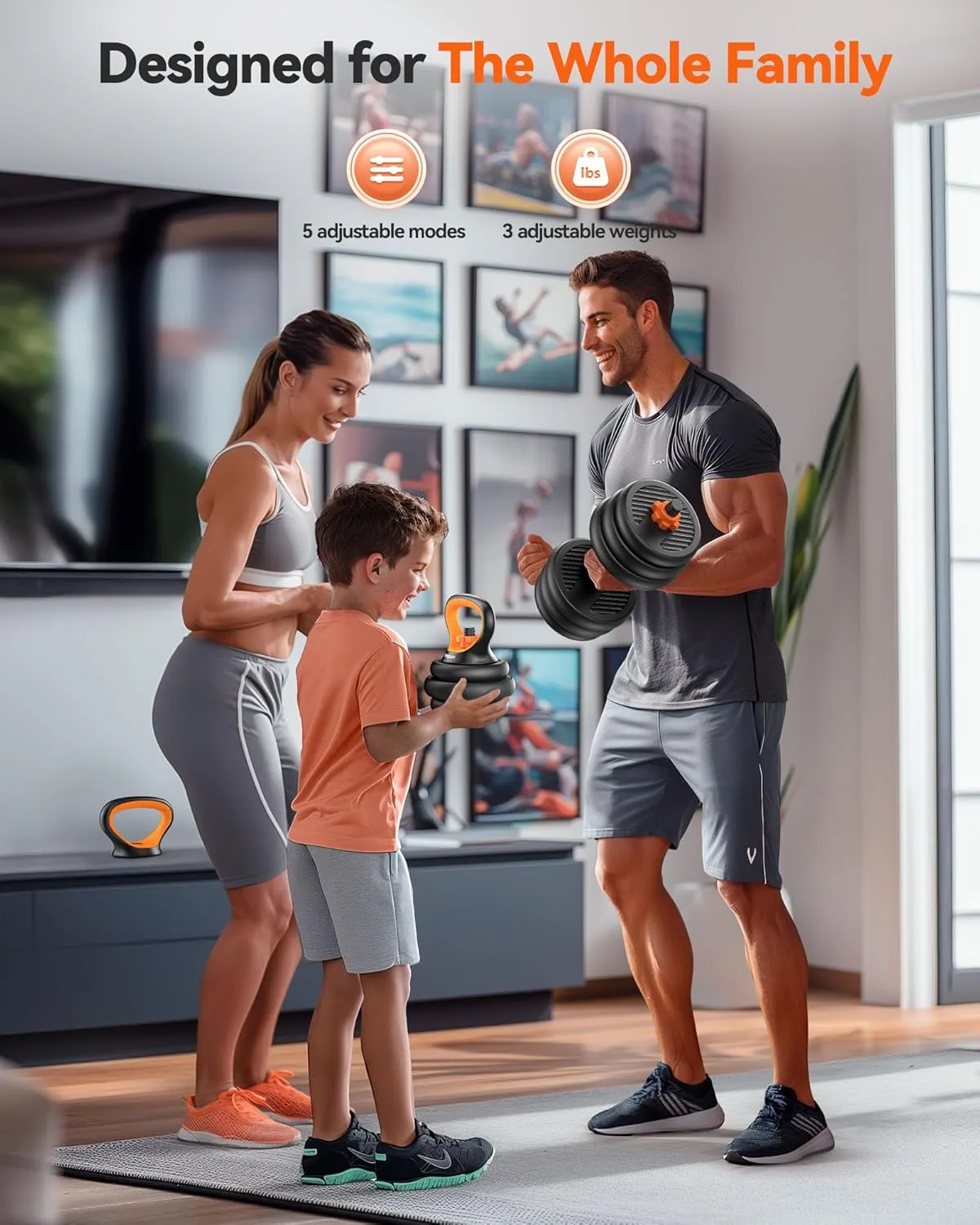 Adjustable Dumbbells, 20/30/40/45/70/90lbs Free Weight Set W/ Connector, 5 in1 Dumbbells Set