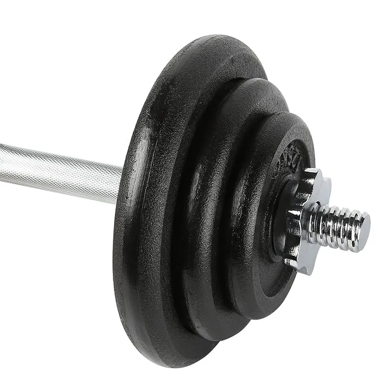 Adjustable Dumbbells, Dumbbell Barbell 2 in 1, Solid and Configurable with Rubber Protective Cover