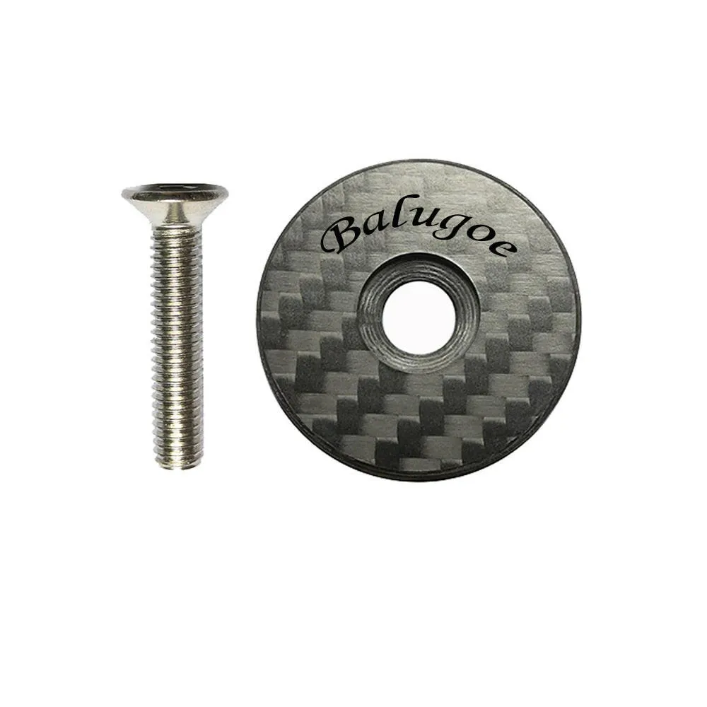 BALUGOE Bicycle Headset carbon top Cap Carbon Fiber Bike Stem 28.6mm 1 1/8" Steerer Fork Tube Headset Cap Cover