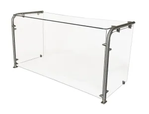 BK Resources SG-90MU-24G 24" Multi-Use 90 Angle Sneeze Guard W Glass Shelf