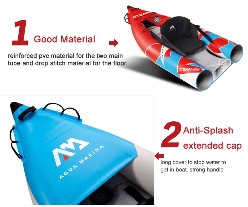 inflatable boat sport kayak STEAM canoe pvc dinghy raft pump seat drop-stitch floor laminated professional