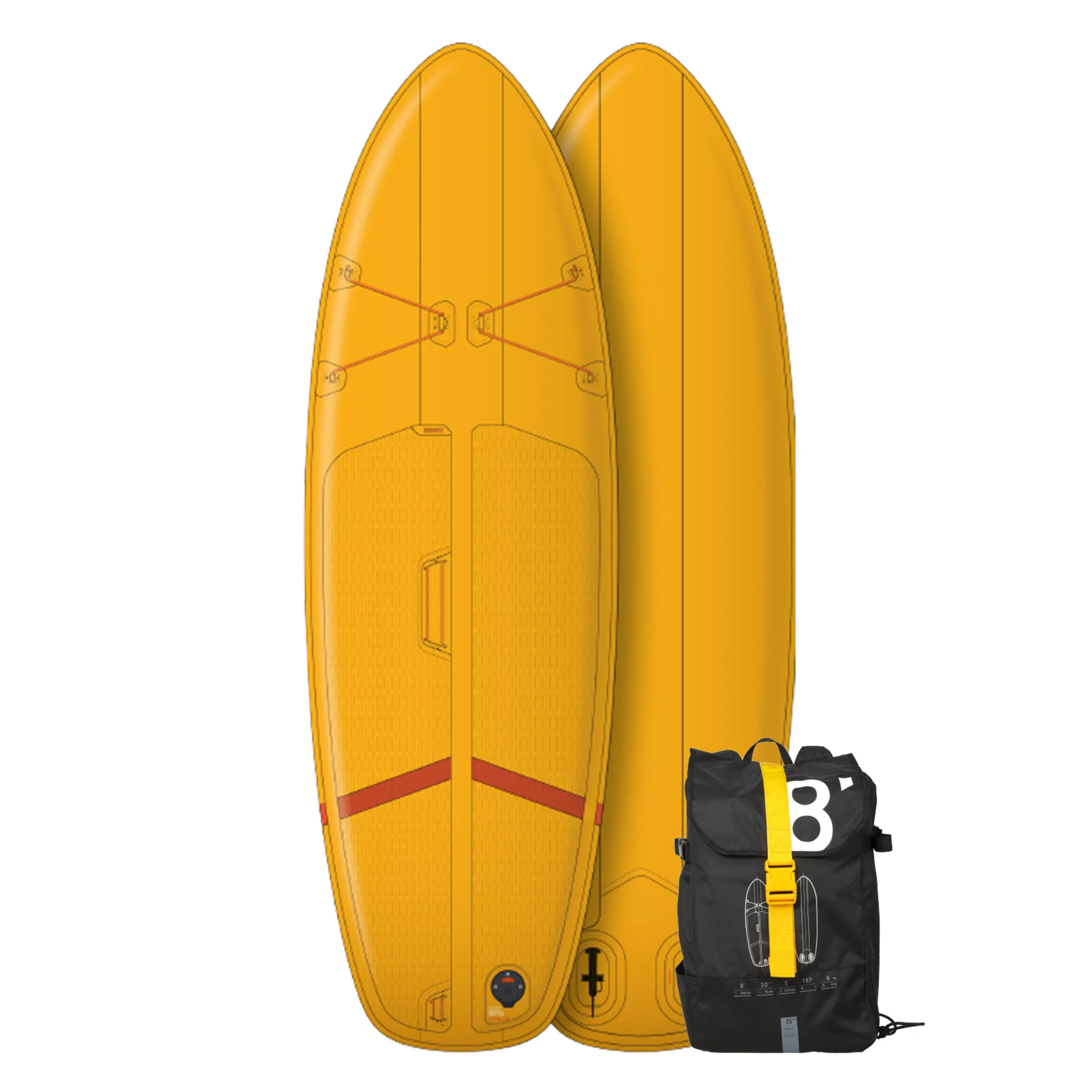 Itiwit Inflatable SUP Fin, Tool-Free, Not FCS Compatible, Black