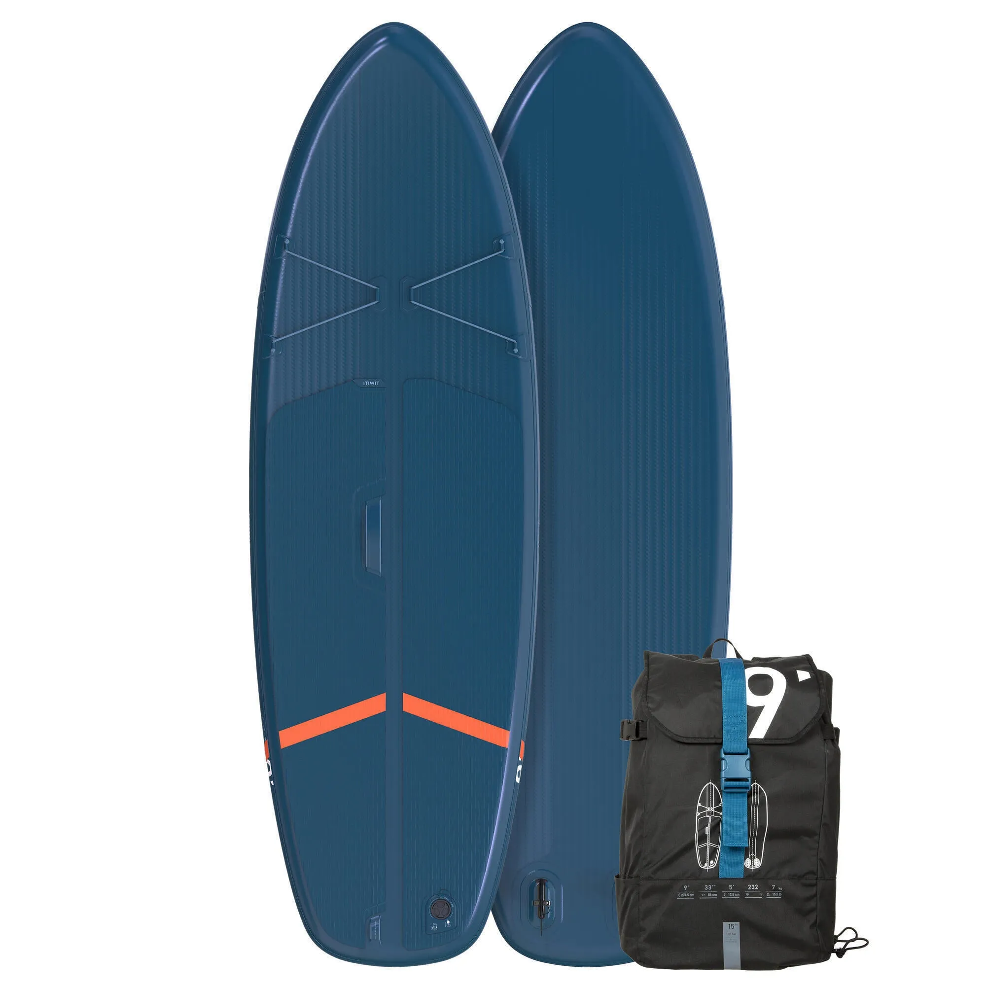 Itiwit Inflatable SUP Fin, Tool-Free, Not FCS Compatible, Black