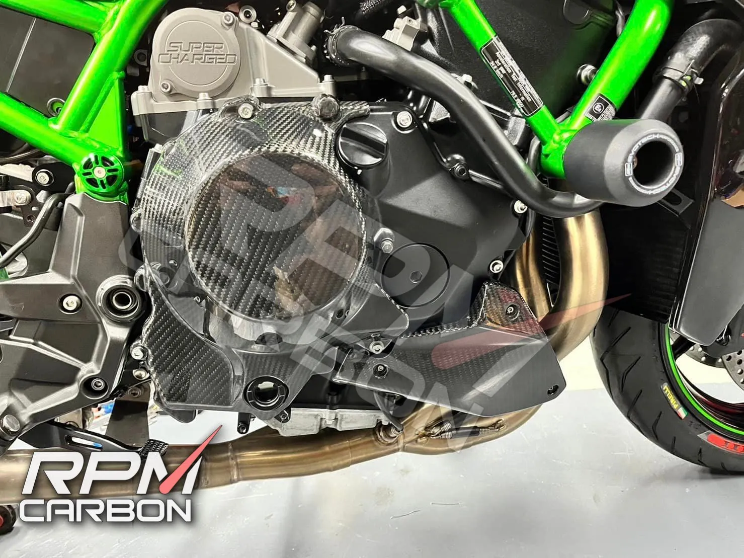 Kawasaki H2 / H2 SX Carbon Fiber Full Engine Cover