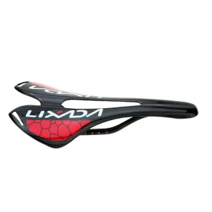 Lixada Black Glossy Full Carbon Fiber Super Lightweight MTB Mountain Bike Road Bike Cycling Hollow Saddle Bicycle Seat 275*143mm 120g