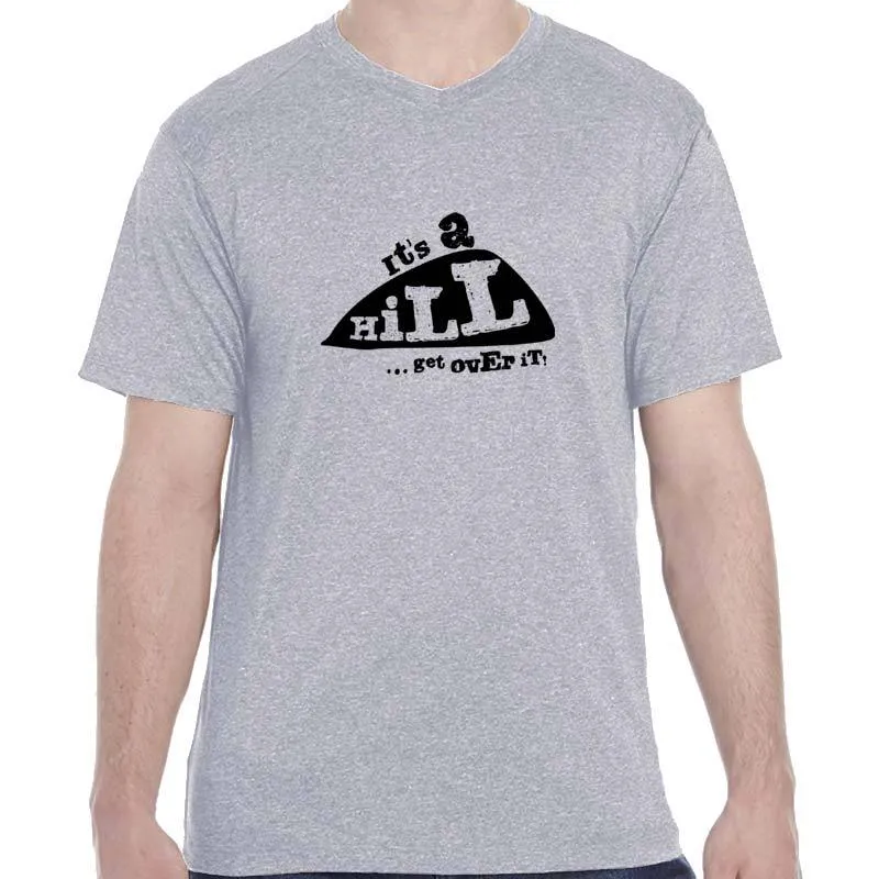 Men's Heathersoft Tech Short Sleeve Shallow V - "It's A Hill.  Get Over It."