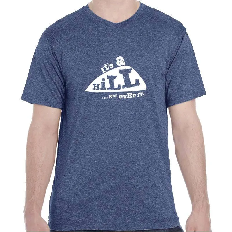 Men's Heathersoft Tech Short Sleeve Shallow V - "It's A Hill.  Get Over It."