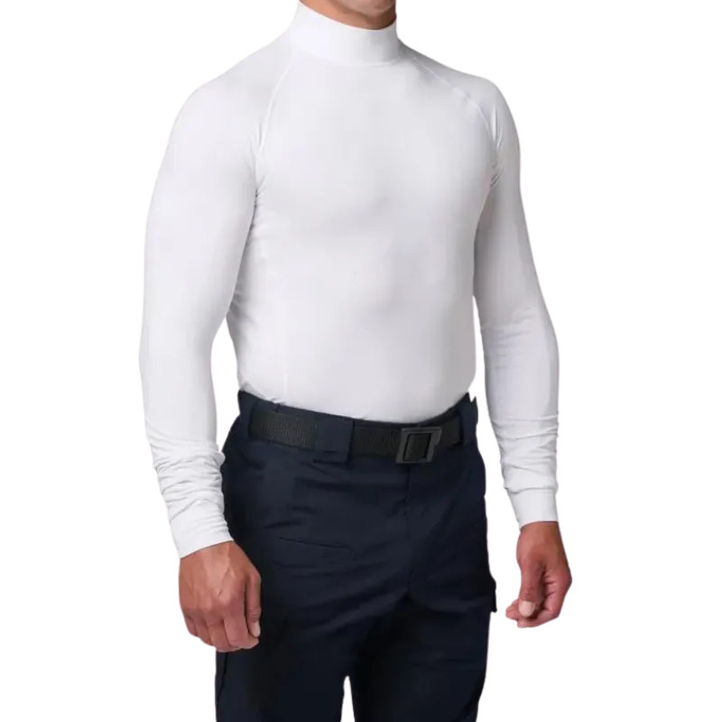 Mock Neck Long Sleeve Top | White