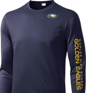 Navy long sleeve performance T
