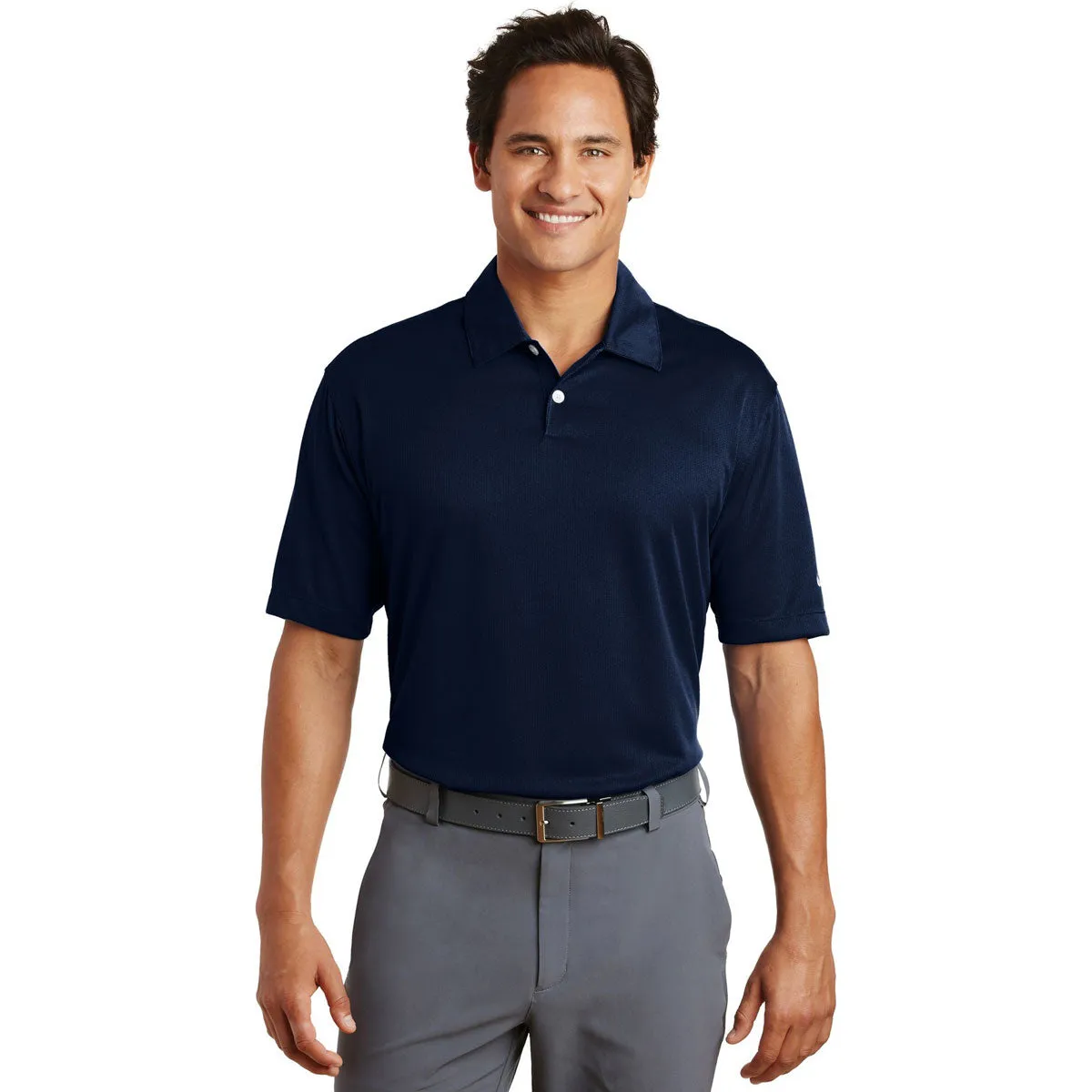 Nike Men's Midnight Navy Dri-FIT Pebble Texture Polo