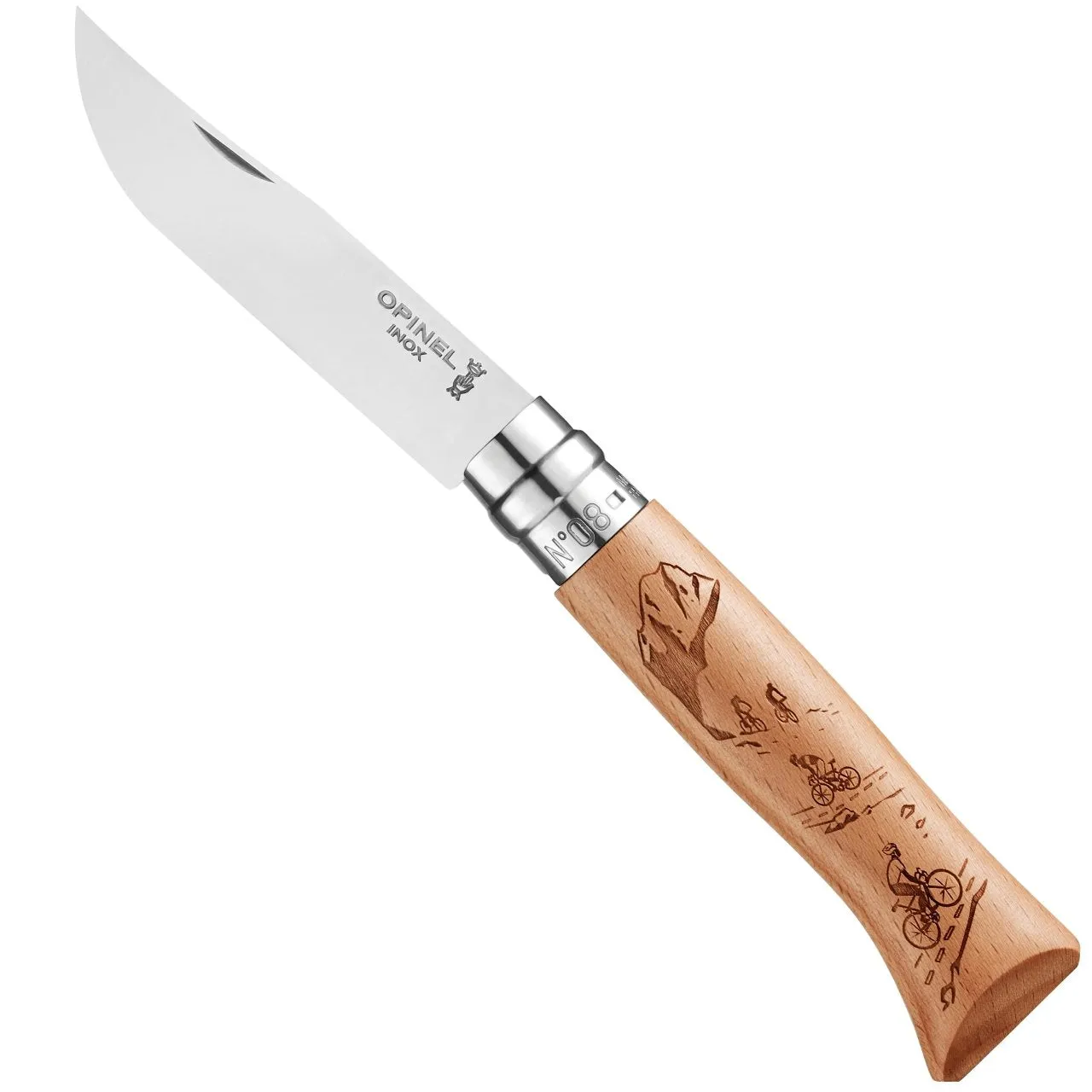 No.08 Engraved Handle Folding Knife - Alpine Adventures