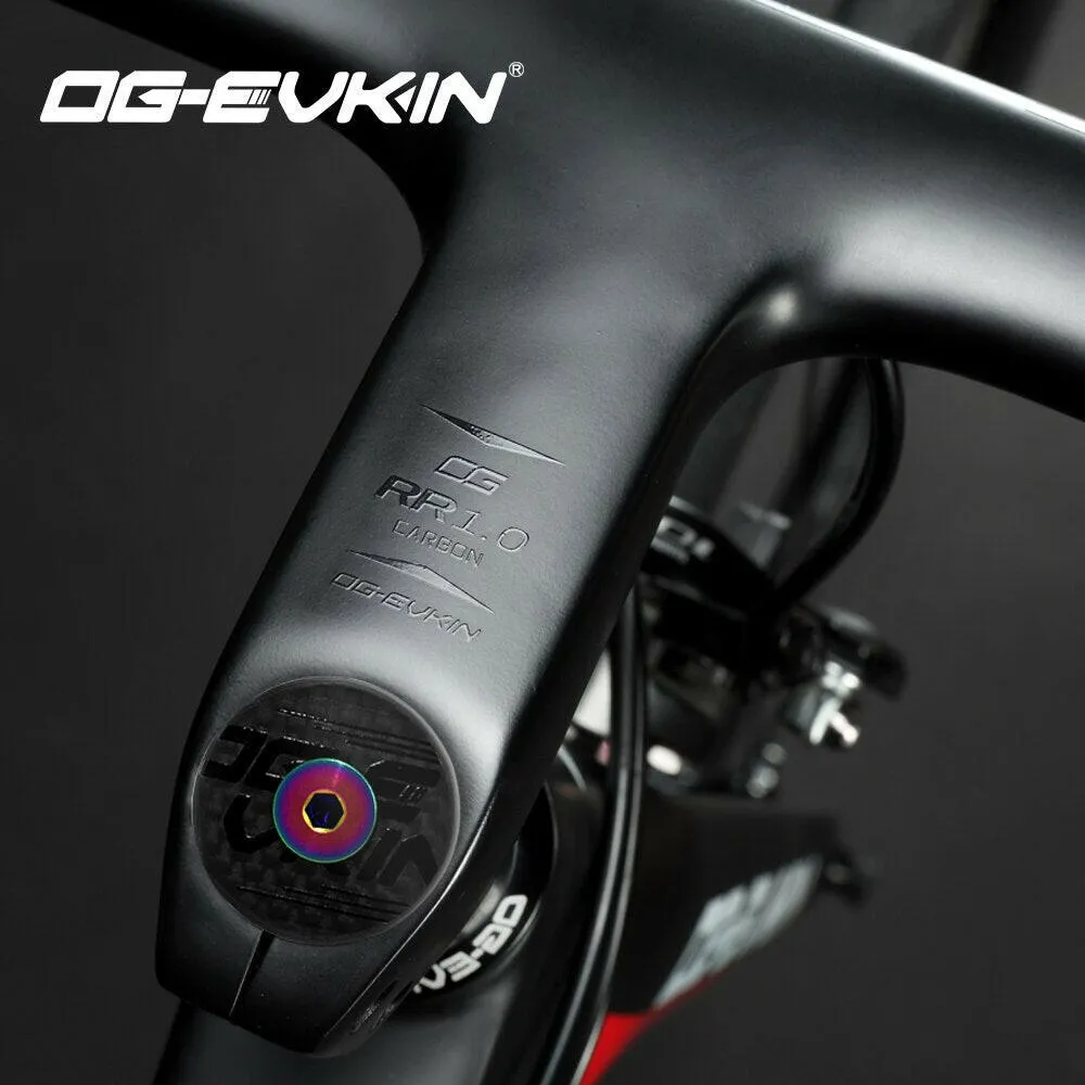 OG-EVKIN HC-001 Carbon Fiber Headset Top Cap Titanium Bolt M6 x 35mm 1-1/8" Super Light 6.2G Bicycle Accessories For Bicycle