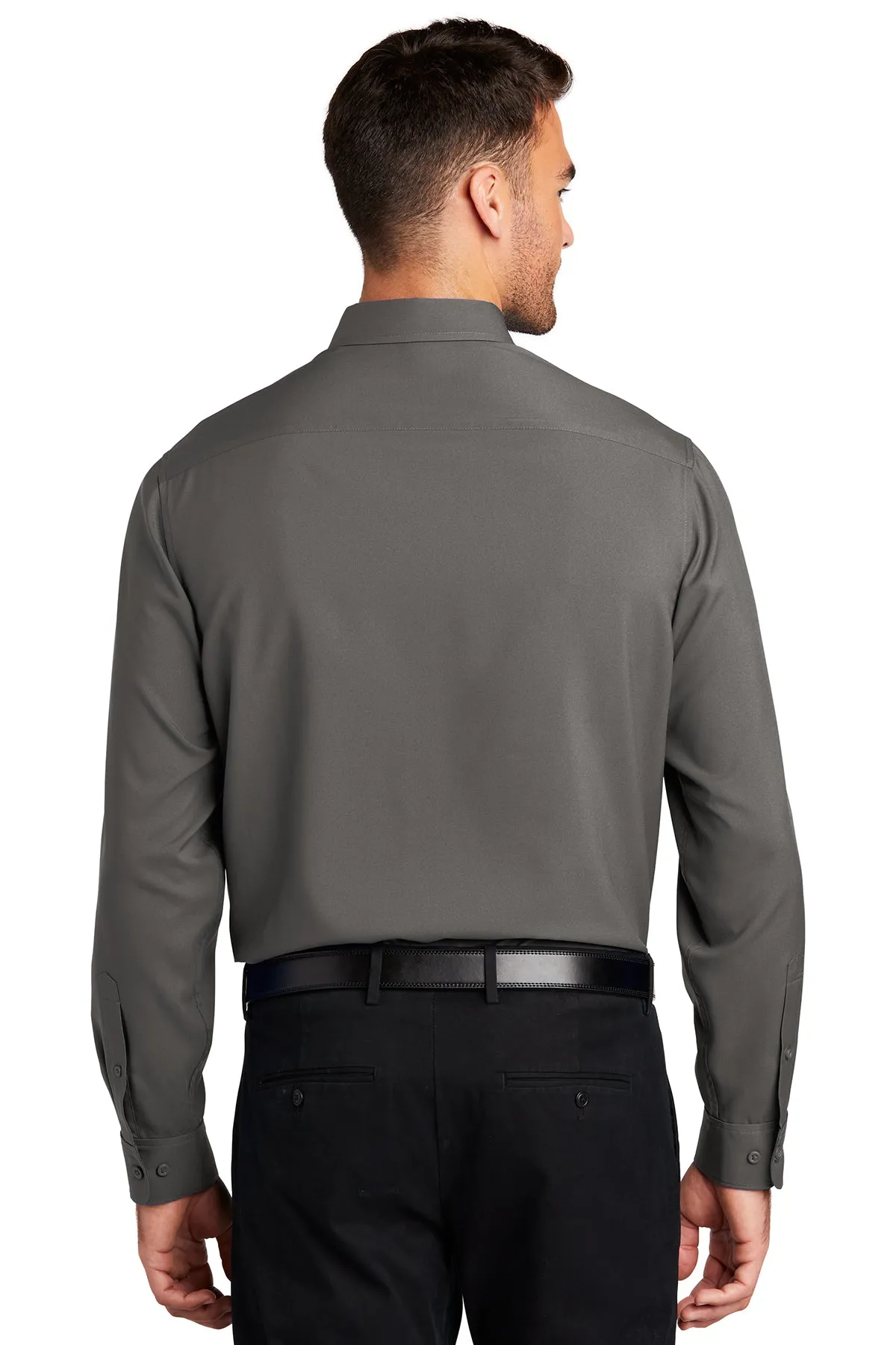 Port Authority Ladies Long Sleeve Performance Custom Staff Shirts, Graphite