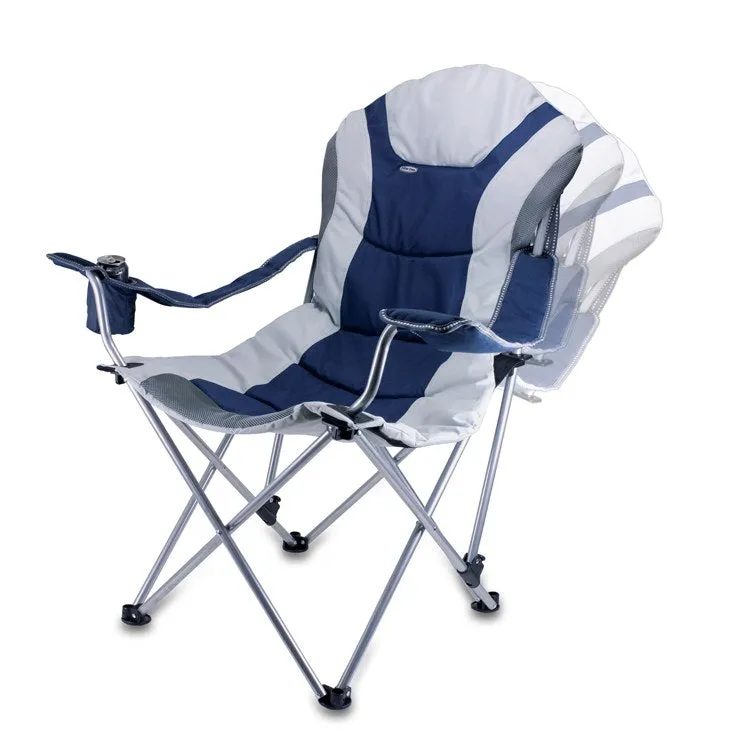 Reclining Camp Chair, Navy and Gray