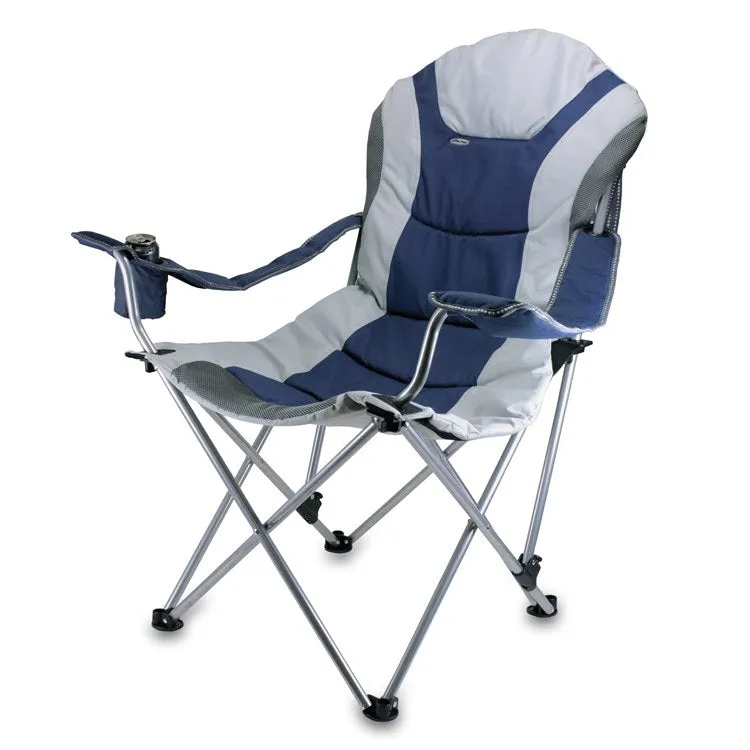 Reclining Camp Chair, Navy and Gray