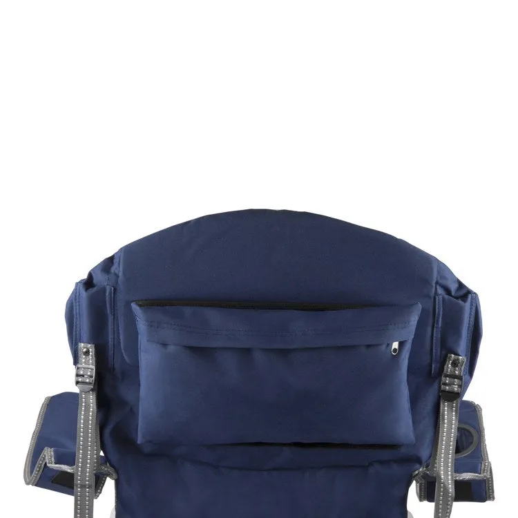 Reclining Camp Chair, Navy and Gray