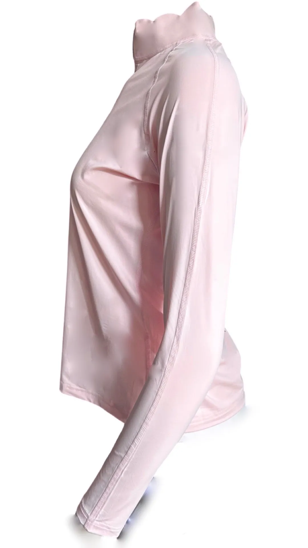 Scallop Collar Wicking Sunshirt- Pale Primrose Pink