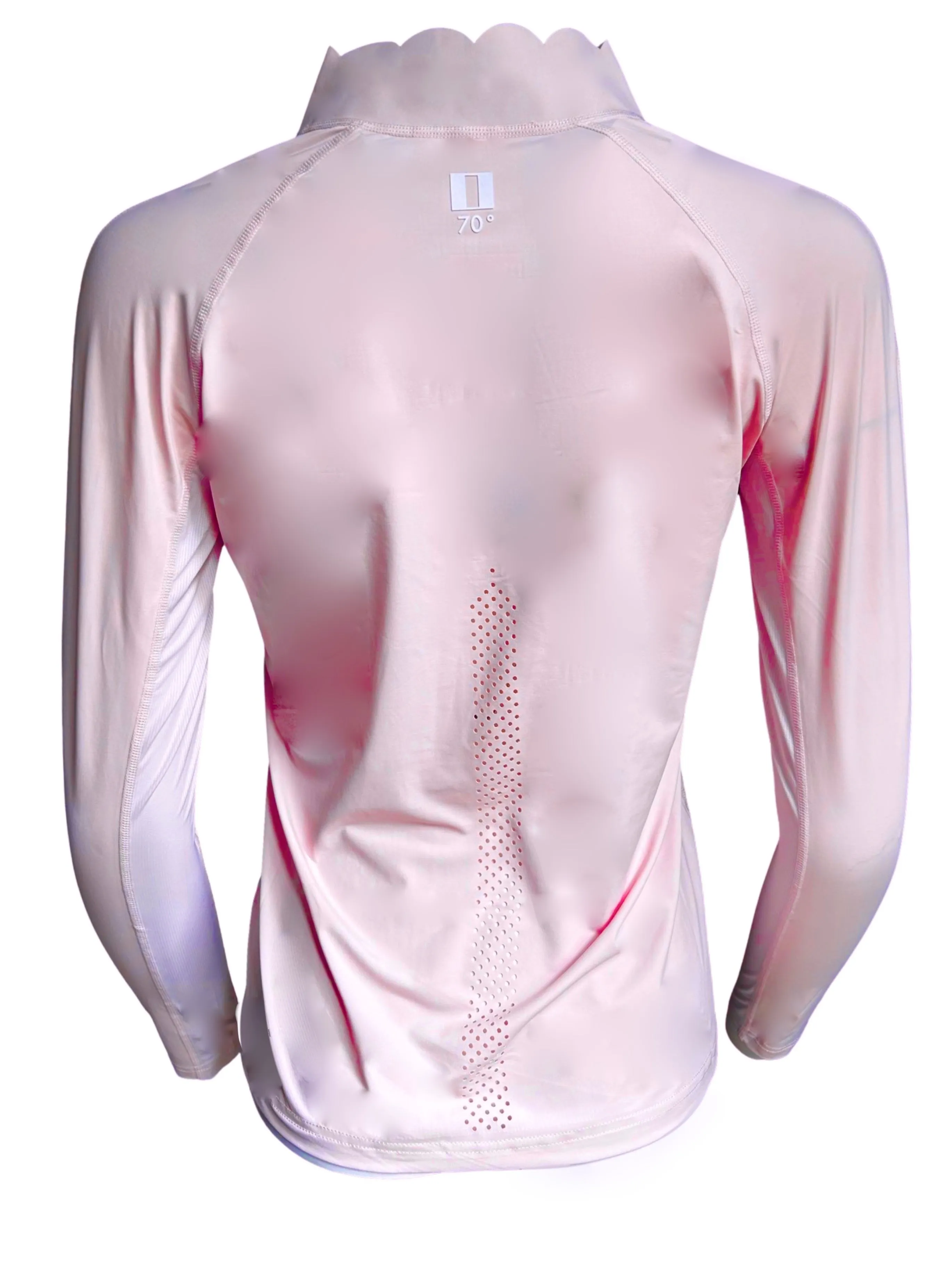 Scallop Collar Wicking Sunshirt- Pale Primrose Pink