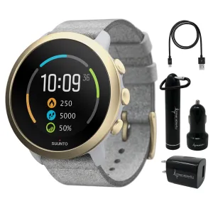 Suunto 3 Multisport Watch with Heart Rate Monitor, Pebble White Light Gold (SS050599000)
